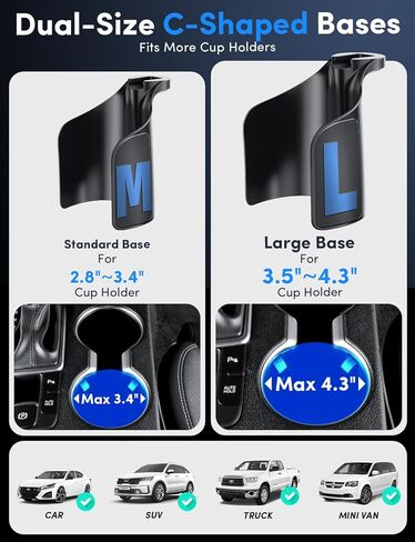 ELWEY for Magsafe Car Mount Charger Wireless، حامل هاتف 3 في 1 مطور مع قواعد مرنة مزدوجة، حامل هاتف مغناطيسي للشحن السريع 15 وات، مغناطيس N55 قوي، ارتفاع 15 بوصة، لهاتف iPhone 17 16 15 in Kuwait