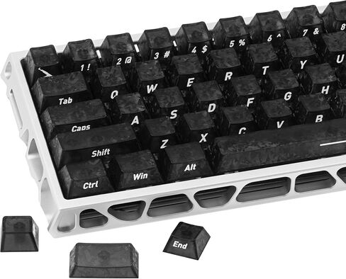 Purple Transparent Carbon Fiber Side Print Keycaps, 119 Keys Cherry Profile 1.7mm Thick PC Keycap Set, Pad Printing Fade-Resistant Legends, for MX Switch Mechanical Keyboards in Kuwait