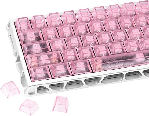 Purple Transparent Carbon Fiber Side Print Keycaps, 119 Keys Cherry Profile 1.7mm Thick PC Keycap Set, Pad Printing Fade-Resistant Legends, for MX Switch Mechanical Keyboards in Saudi Arabia