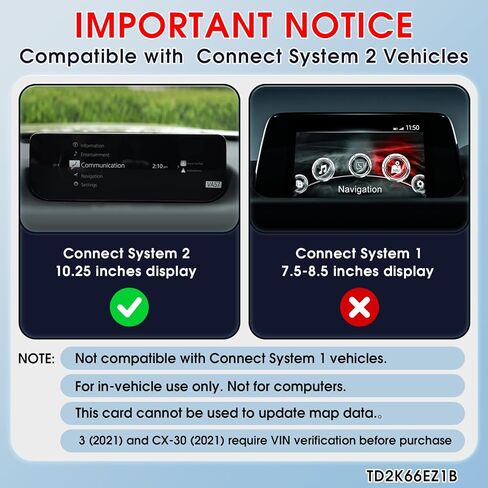 بطاقة SD للملاحة 2026 تدعم شاشة HUD لـ CX-5 2021-2023، CX-9 2021-2023، 3 2021-2023، CX-30 2021-2023، CX-50 2022-2024 الولايات المتحدة الأمريكية/كندا/المكسيك، بطاقة خريطة GPS، التوصيل والتشغيل، سهلة التركيب in Kuwait