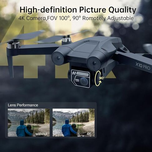 CHUBORY X10 PRO Drone with Camera for Adults 4K UHD, 3280 FT Long Range Control, 90 Min Prolonged Flight, Auto Return Function, Follow Me Mode, Brushless Power, 5G FPV RC Quadcopter for Starters (<0.55lb) in Kuwait