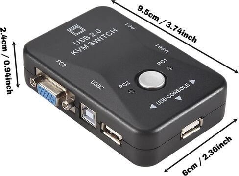 USB Kvm Switch Switcher 2 Port Vga Svga Switch Box USB 2.0 Mouse Keyboard 1920X1440 Switch Box in Kuwait