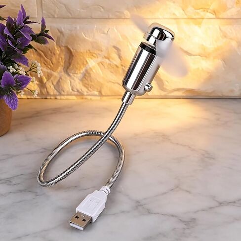 مروحة ساعة USB، مروحة USB برقبة مرنة، مروحة USB صغيرة مع ساعة رقمية ومقياس حرارة، مروحة USB C هادئة لأجهزة الكمبيوتر المحمول، بنك الطاقة، سطح المكتب، المكتب، الدراسة والاستخدام بجانب السرير. in Kuwait
