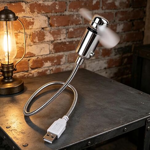 USB Clock Fan, Flexible Gooseneck Mini Fan USB, Built-In Digital Clock & Thermometer, Quiet Adjustable Personal Cooling USB C Fan, Portable Funny USB Fans for Laptop, Bedroom & Dorm Use. in Kuwait