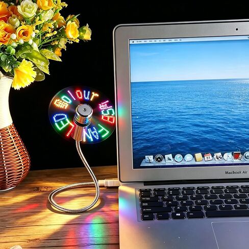 USB Clock Fan, Flexible Gooseneck Mini Fan USB, Built-In Digital Clock & Thermometer, Quiet Adjustable Personal Cooling USB C Fan, Portable Funny USB Fans for Laptop, Bedroom & Dorm Use. in Kuwait