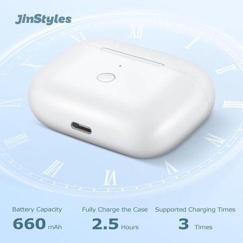 حافظة شحن لاسلكية متوافقة مع AirPods Pro: حافظة شاحن بديلة مع اقتران بلوتوث، سماعات الأذن غير متضمنة (أبيض، علبة شحن AirPods Pro 1.2 USB-C) in Kuwait