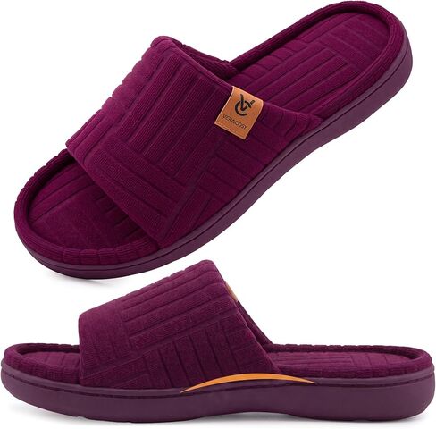 VeraCosy Ladies Open Toe Slippers Terry Cloth Slip on Women's House Shoes in Saudi Arabia