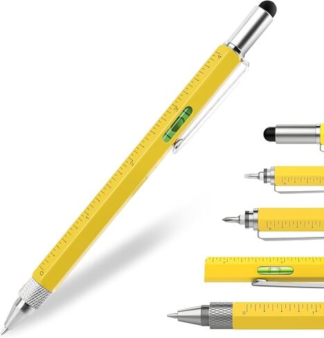 Multi-Function Tool Pen 6-in-1 with Level, Stylus & Screwdrivers, All-in-One Writing and Practical Gadget for Professionals and Daily Use, Blue in Kuwait