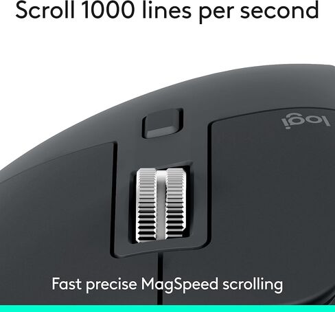 Logitech MX Mechanical Wireless Illuminated Performance Keyboard, Clicky Switches + MX Master 3S Bluetooth Edition Wireless Mouse, No USB Receiver - Ultra-Fast Scrolling, Ergo, 8K DPI, Graphite in Kuwait