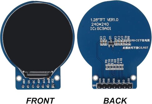 AITRIP 3PCS 1.28 Inch TFT LCD Round Display Screen Module RGB 240 * 240 GC9A01 Driver 4 Wire SPI with 60pcs Multicolored Dupont Wire for Arduino in Kuwait