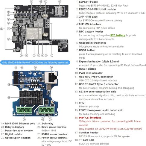 Waveshare ESP32-P4 Smart 86 Box with Expandable Ethernet, RS485, and Relay Support, Featuring Dual-Core and Single-Core RISC-V Architecture, Onboard 4-Inch 720×720 Pixel 5-Point Touch LCD in Kuwait