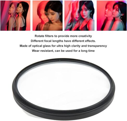 77mm Kaleidoscope Prism Filter, Double-Sided Optical Glass Camera Lens Filter with Protective Case for Photography Videography in Kuwait