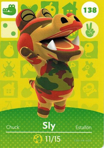 Nintendo Animal Crossing Happy Home Designer Amiibo Card Sly 138/200 USA Version in Kuwait