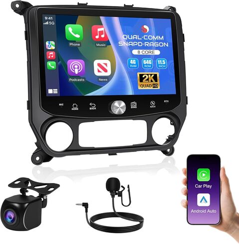 11.5" 2K Screen Car Radio Stereo for Chevy Chevrolet Silverado & GMC Sierra 2014-2018 with Qual-comm 8Core Chip & High-end Amplifier Chip, 1080P Reverse Camera (8Core 4G+64G(Not fit Bose Amp)) in Saudi Arabia