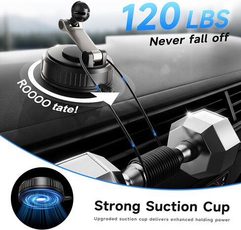 for 25W MagSafe Car Mount Charger with Cooling Fan, Magnetic Wireless Car Charger, Suction Cup & Vent Attachment Phone Holder, 25W Fast Charging Car Cooling Phone Mount for iPhone 17/16,S26 Ultra in Kuwait