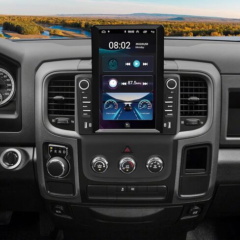 [2+64G] Car Radio for Dodge RAM 1500 2500 3500 2013 2014 2015 2016 2017 2018 with Carplay Android Auto Double Din Stereo with GPS WiFi Bluetooth FM in Saudi Arabia