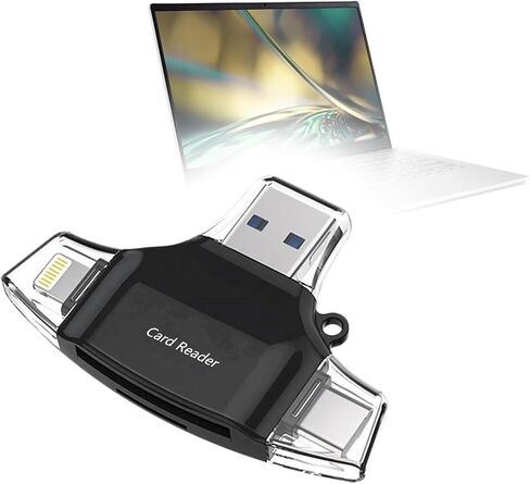 أداة BoxWave الذكية المتوافقة مع Acer Swift 3 (SF314-512) - قارئ بطاقات SD AllReader، قارئ بطاقات microSD SD مدمج USB - أسود نفاث in Kuwait
