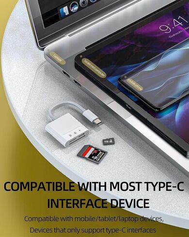 USB C Hub Multiport Adapter for iPhone 15 Pro Max Plus iPad Air Mini(3in1) SD Card Reader Micro TF Card Camera Memory Type C Charger Cable Dongle Compatible for Samsung MacBook Flash Drive in Kuwait