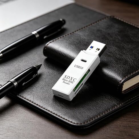 USB3.0 Micro SD Card Reader, 5Gbps 2-in-1 SD Card Reader to USB Adapter, Wansurs Memory Card Reader for SDXC, SDHC, MMC, RS-MMC, Micro SDXC, Micro SD, Micro SDHC and UHS-I Cards (1Pack White) in Kuwait