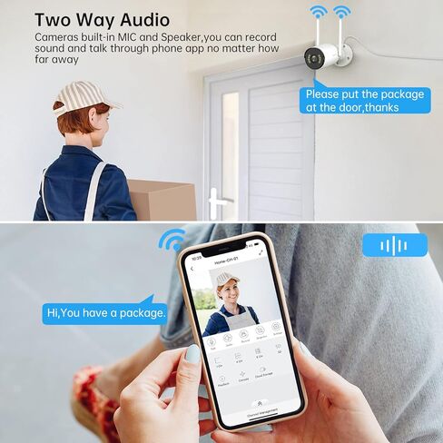 5MP Wireless Home Security Camera System, 8CH NVR with 3TB Hard Drive, SMONET CCTV Kit with 8 Indoor/Outdoor IP Cameras, Night Vision, IP66 Waterproof, Mobile App Access in Kuwait