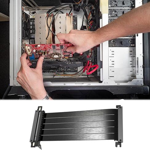 نسخة WEISUYUUSKI pieceIe x16 كابل تمديد بطاقة المرئيات العكسية المزدوجة 30 سم لوحدات معالجة الرسومات عالية التنفيذ مثل Forty Nine و Eightynin in Kuwait