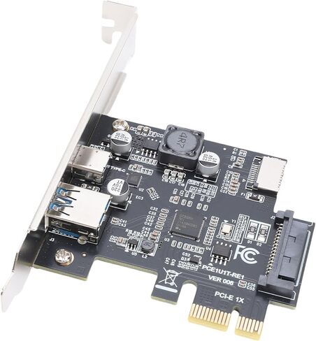 Yunseity USB 3.2 Gen1 Expansion Card, PCIE to USB A Type C Type E Adapter Card with 3.2 Gen1 5Gbps Speed, for Wins 7 8 10 11 for Linux Desktop PC in Kuwait