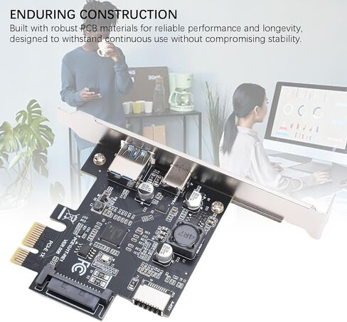 Yunseity USB 3.2 Gen1 Expansion Card, PCIE to USB A Type C Type E Adapter Card with 3.2 Gen1 5Gbps Speed, for Wins 7 8 10 11 for Linux Desktop PC in Kuwait