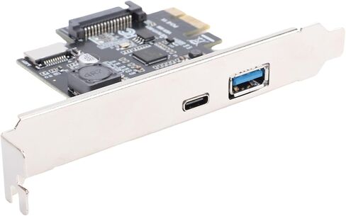 Yunseity USB 3.2 Gen1 Expansion Card, PCIE to USB A Type C Type E Adapter Card with 3.2 Gen1 5Gbps Speed, for Wins 7 8 10 11 for Linux Desktop PC in Kuwait