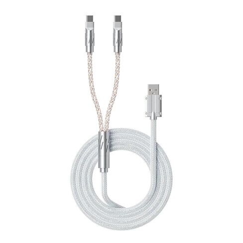 كابل لوحة المفاتيح HITIME XVX، كابل 2 في 1 USB C إلى USB A للوحة مفاتيح الألعاب الميكانيكية، كابل مضفر LED، مع موصل معدني CNC للوحات المفاتيح المخصصة وماوس 8K، 1.5 متر، أبيض in Kuwait