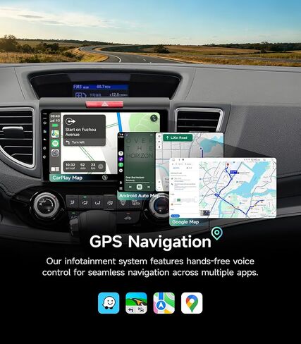 9 Inch Car Radio Stereo for Honda CRV 2012-2016 Wireless CarPlay Android Auto 5G WiFi GPS Navigation Touch Screen Bluetooth FM AM HD Backup Camera in Saudi Arabia