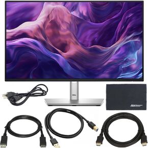 شاشة كمبيوتر AOM Dell P2425H مقاس 24 بوصة 16:9 IPS 100 هرتز مع حامل - دقة عالية كاملة، 1920 × 1080 مع سلك طاقة + كابل DisplayPort + كابل ZoomSpeed ​​HDMI + قطعة قماش من الألياف الدقيقة USB 3.0 in Kuwait