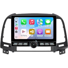 Android 15 for Hyundai Santa Fe Radio 2006-2012 Car Stereo Wireless Apple CarPlay Android Auto GPS Navigation 10.8" HD Tesla Touchscreen Bluetooth 4GB RAM+64GB ROM Mirror Link+Backup Camera in Kuwait