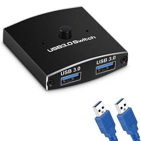 USB 3.0 Switch Selector KVM Switch 5 Gbps 2 in 1 Out USB Splitter USB 3.0 Zwe V7J5 لطابعتين ماوس ولوحة مفاتيح مشاركة للكمبيوتر، مع 2 كابل USB in Kuwait