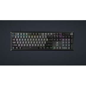 لوحة مفاتيح الألعاب السلكية الميكانيكية Corsair K70 CORE RGB - مفاتيح خطية حمراء MLX مشحمة مسبقًا، SOCD، أغطية مفاتيح ABS مزدوجة اللقطة، قرص التحكم في الوسائط، اقتراع 1000 هرتز، QWERTY NA - رمادي فولاذي (متجدد) in Kuwait