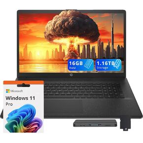 HP 17.3" FHD IPS Business Laptop, Intel i5-1334U, 64GB RAM, 2.16TB Storage (2TB SSD+160GB Docking Station Set), Intel Graphics, Numeric Keypad, HD Webcam, Wi-Fi 6, Windows 11 Pro, Black in Kuwait
