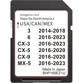 بطاقة SD للملاحة 2026 تدعم شاشة HUD لـ CX-5 2016-2020، 3 2014-2018،6 2016-2023، CX-9 2016-2020، CX-3 2016-2023 USA/Canada/Mexico بطاقة خريطة GPS، التوصيل والتشغيل، سهلة التركيب in Kuwait