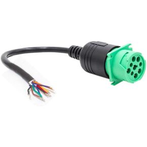 MasTrack Type 2 Green J1939 9pin ذكر لفتح الكابل | 1 قدم | كابل محول للشاحنات والسيارات in Kuwait