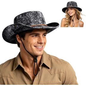 Rosoz Sun Hats for Women Men, Sun Protection Cowboy Hat, Western Style Boonie Hat, Foldable Bucket Hats in Kuwait