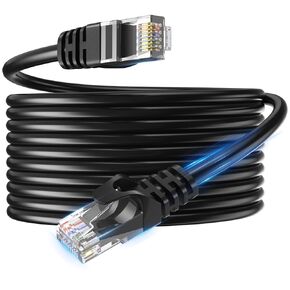 CAT6 Ethernet Cable 33 FT, Bare Copper UTP Internet Network LAN Patch Wire, High-Speed Cat 6 Cord for Gaming, Computers, Routers - Black in Kuwait