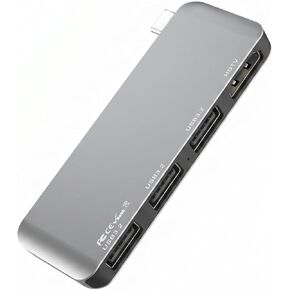 موزع USB C لجهاز MacBook Pro/Air، محول USB Type-C 3.2 متعدد المنافذ، مخرج HDMI 4K@60 هرتز، 3 منافذ بيانات USB-A 3.2 بسرعة 10 جيجابت في الثانية، قاعدة كمبيوتر محمول عالمية متوافقة مع نظام التشغيل Mac Windows Linux Chromebook in Kuwait
