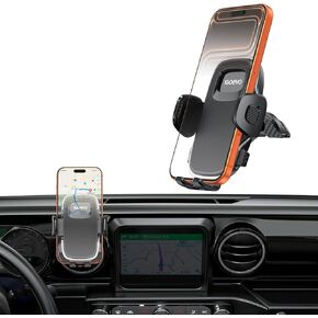حامل هاتف السيارة لسيارة Jeep Wrangler JL 2018–2023 & Gladiator JT 2020–2023، حامل هاتف بفتحة تهوية مطورة، فتحة تهوية أفضل، تركيب فائق الثبات، دوران 360 درجة، حامل هاتف يناسب معظم الهواتف الذكية in Kuwait
