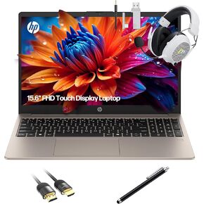 HP 15.6 inch FHD IPS Touchscreen Laptop, Windows 11 Pro, Intel Core i3-N305 Processor, 8GB RAM, 256GB SSD, Webcam Privacy Shutter, Copilot, w/Stylus Pen HDMI, Cozy Cashmere in Kuwait