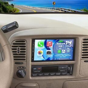 راديو ستيريو للسيارة Android 14 Double Din متوافق مع Ford Expedition 1998-2002، راديو سيارة بشاشة تعمل باللمس مقاس 7 بوصات مع تشغيل لاسلكي Android Auto GPS WiFi Bluetooth RDS DSP SWC Mic كاميرا احتياطية in Kuwait