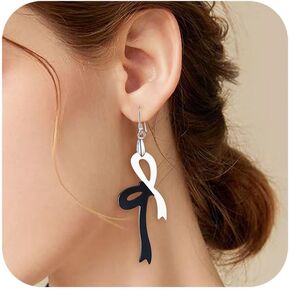 REELMAR Black and White Acrylic Earrings for Women Dangle Trendy Long Water Drop Earrings Fashion Geometric Acrylic Statement Earrings Boho Bohemian Lightweight Jewelry in Kuwait