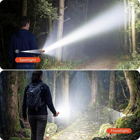 ETENWOLF L2 Rechargeable Flashlight USB-C,6 Light Modes,Flat Flashlight with Red Beam,Super Bright LED Flash Light,Lightweight Handheld Flashlight for Home Camping Emergency Gift(Vivid Orange) in Kuwait