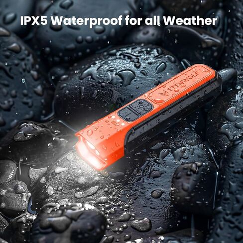 ETENWOLF L2 Rechargeable Flashlight USB-C,6 Light Modes,Flat Flashlight with Red Beam,Super Bright LED Flash Light,Lightweight Handheld Flashlight for Home Camping Emergency Gift(Vivid Orange) in Kuwait
