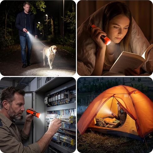 ETENWOLF L2 Rechargeable Flashlight USB-C,6 Light Modes,Flat Flashlight with Red Beam,Super Bright LED Flash Light,Lightweight Handheld Flashlight for Home Camping Emergency Gift(Vivid Orange) in Kuwait