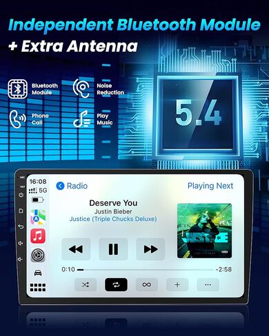 for Toyota Highlander 2008-2012 Radio Stereo Upgrade: Wireless CarPlay Android Auto Car Head Unit Replacement, 4G+64G Android 13 10.1 Inch IPS 1280x800 Screen, GPS Bluetooth DSP SWC Accessories Kit in Kuwait