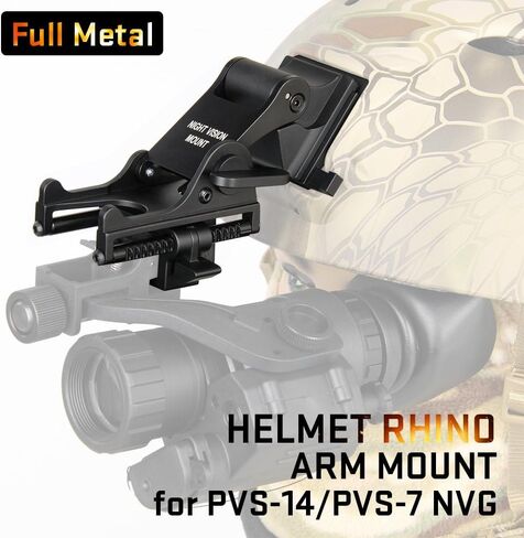 PVS 14 NVG Mount Night Vision Goggles Metal Helmet Mount Rhino Mount Compatible with All Models of PVS 14 in Kuwait