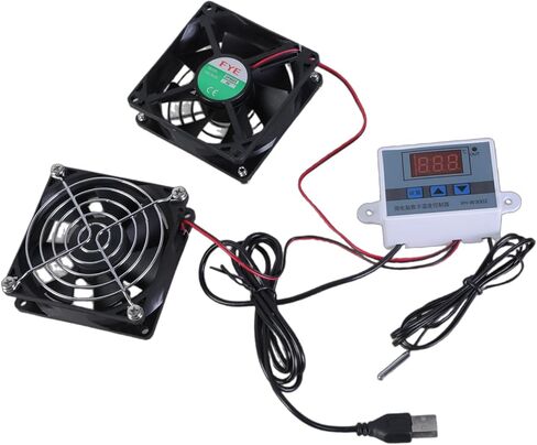 USB Cabinet Cooling Fan with Temperature Control for Home Theater Plant House Quiet Cabinet in Kuwait